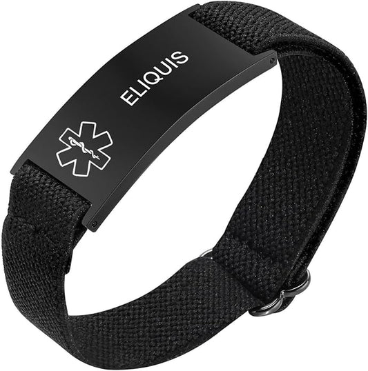 VNOX Medical Alert Bracelets for Men & Women Kids with Free Engraving Adjustable Stainless Steel Mesh Emergency Medical ID Bracelets Wristband