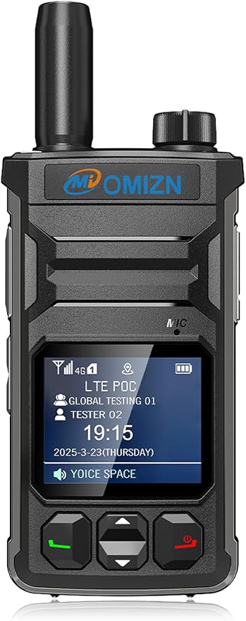 T6 Ultra-Slim Walkie Talkie with Unlimited Range Over 4G LTE, AES-256 Encrypted Two Way Radio, Noise Reduction, IP65, Type-C Charging, Lifetime Free Use (Black, 1 Pack)