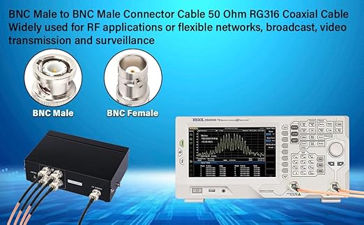XRDS -RF BNC Cables 10FT, 50 Ohm BNC Male Cable RG316 Antenna Cable for Antenna Scanners Handheld Ham Radios etc.