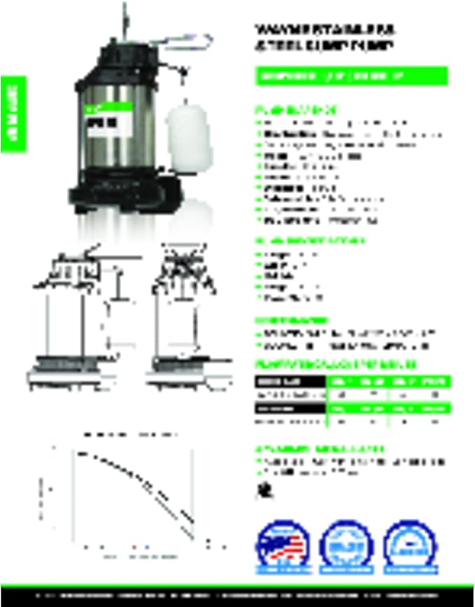 WAYNE - 3/4 HP Submersible Cast Iron and Stainless Steel Sump Pump with Integrated Vertical Float Switch - 5,490 Gallons Per Hour - Heavy Duty Basement Sump Pump