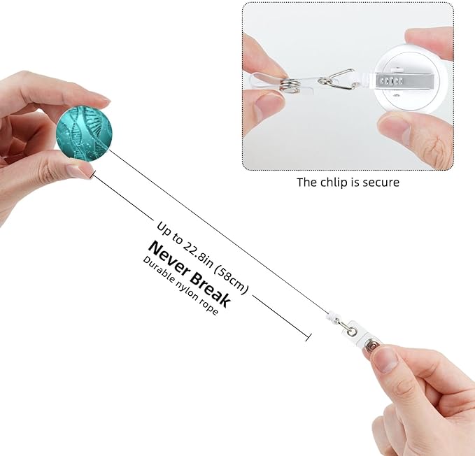 Science Biology DNA Badge Reels Retractable Badge Holder with Clip for Id Name Tag Office Worker Student Teacher Nurse Doctor