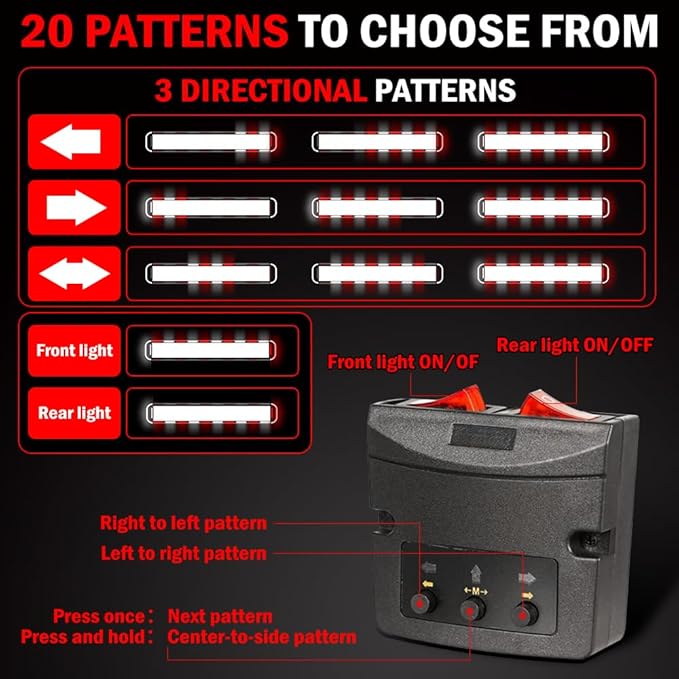 ASPL 46 inch 220 LED Rooftop Low Profile Strobe Light Bar Emergency Warning Beacon Car Hazard Flashing Construction Roof Lights Bars for Trucks Tow Automotive Construction Vehicle (Red/White