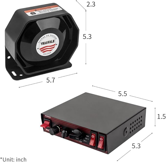 100W Emergency Police Siren Kit,CJB200E Car PA System,DC12V 100W 8 Tones with Mic,Emergency Electronic for Emergency Vehicles Trucks