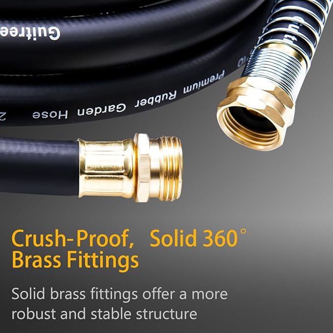 Leader Garden Hose 15ft x 5/8", Heavy Duty Short Water Hose, Male to Female Fittings, Five Layered Braiding for Durability, 1000PSI Burst, 200PSI Working (Black)