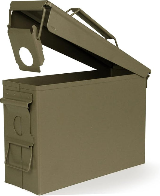 GUGULUZA Metal Ammo Can 30/50 Cal, Lockable Bullet Storage Case, Waterproof & Airtight Containers Box with Flip Top for Long-Term Storage Shotgun, Rifles, Pistols Ammunition