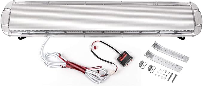 47" 88 Amber Yellow LED Extreme Bright Intensity Construction Emergency Warning Strobe Light Bar Rooftop Low Profile Law Enforcement Hazard Flashing for Tow Truck Vehicle Universal