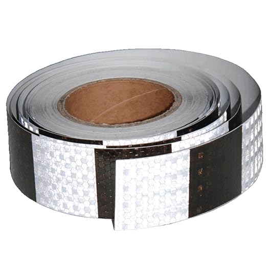 Black and White Reflective Tape Outdoor Waterproof 2 Inch x 68 Feet, Warning Reflector, Night Safety Stickers for Car