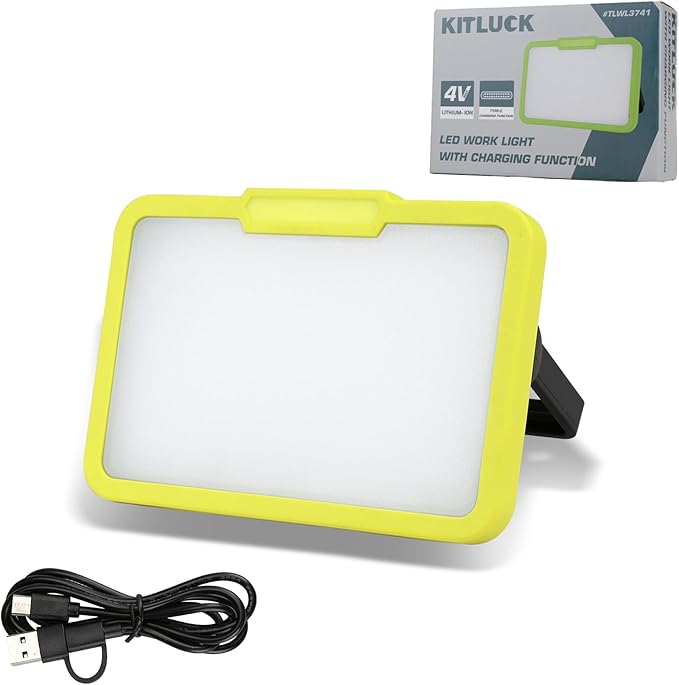 KITLUCK LED Work Light, Rechargeable, 700 LM Magnetic Portable Flood Light with Adjustable Stand, IP54 Waterproof, 3 Lighting Modes with Emergency SOS, for Camping, Car Repair,1Pack
