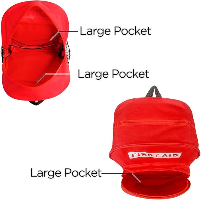 First Aid Backpack, Emergency Medical Backpack, Waterproof & Large Capacity, Empty First Aid Bag, Ideal for Home Office EMT Paramedics