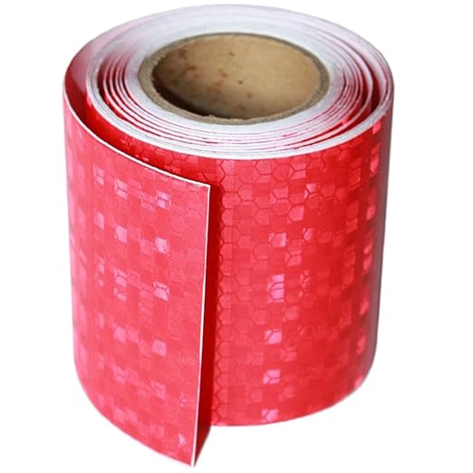 Red Reflective Tape Outdoor Waterproof 3 inch Wide for Cars, High Visibility Safety Warning Adhesive Stickers Strips (10 feet)