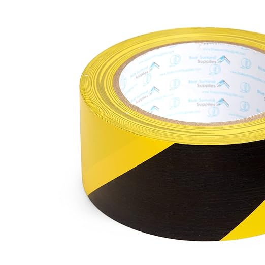 Blue Summit Supplies 3 Rolls Floor Marking Tape, Safety Black and Yellow Stripe, Hazard Tape for Caution and Aisle Marking, 2 inch x 108 feet, 3-Pack