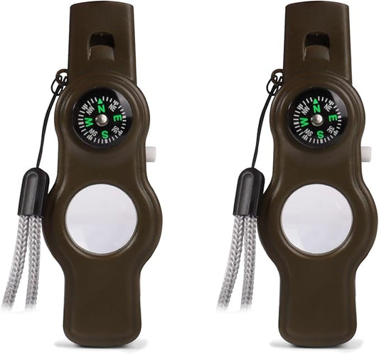 Emergency Survival Safety Whistle，Whistle for Kids with Lanyard,Compass,Thermometer,Ideal for Kayaking, Boating, Hiking, Camping, Climbing