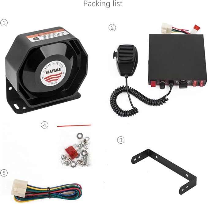 100W Emergency Police Siren Kit,CJB200E Car PA System,DC12V 100W 8 Tones with Mic,Emergency Electronic for Emergency Vehicles Trucks