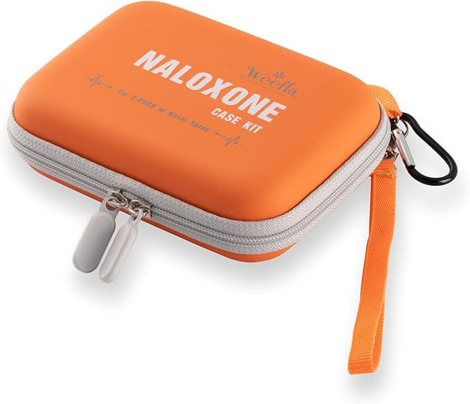 10 Empty Naloxone Reflective Carry Case Kit, Fits 2 Pack Nasal Sprays, High Visibility Day & Night, Hard Shell & Splash Resistant, for Opioid Overdose Emergency Preparedness (No Naloxone)