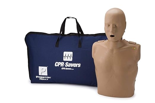 CPR Savers Prestan Professional Adult CPR Training Manikin with 2019 AHA Feedback Monitor, Dark Skin, PP-AM-100M-DS