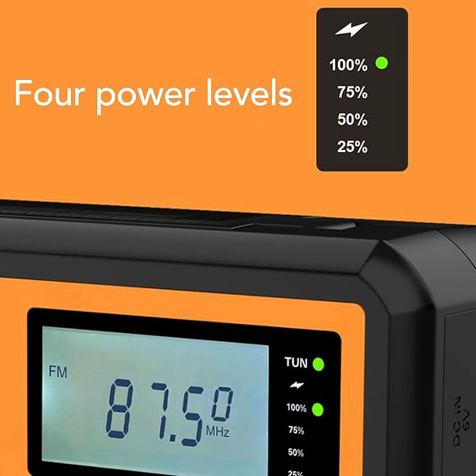 Emergency Radio, Hand Crank Solar USB Charging AM FM Shortwave NOAA Weather Radio with SOS Alarm LED Flashlight, for Outdoor Camping Hiking Live