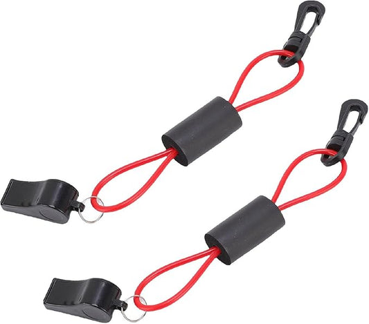 Jeanoko Portable Plastic Safety Boat Whistle with Lanyard for Emergency Signaling, Suitable for Boating Camping Fishing Hiking, 2Pcs
