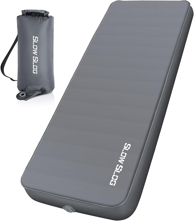 Self-Inflating Sleeping Pad with Portable Electric Air Pump, 4in Thick Memory Foam Camping Mattress for Tent Cot & Car Travel, Fast Inflate & Deflate Camping Pad