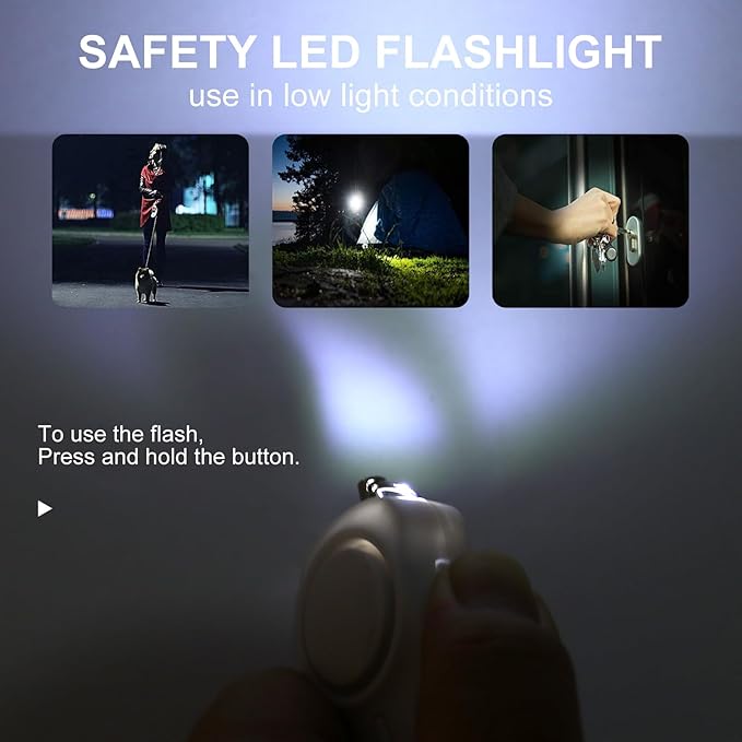 Personal Alarm Emergency Safety Alarm Keychain with Loud Siren and LED Light for Women Portable Reusable for