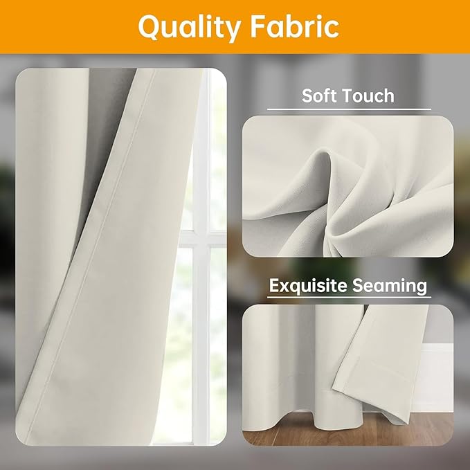 Room Divider Curtains Blackout Ceiling Track Curtain with Hook Wall Mount Sliding Door Curtains Ceiling Mount Extra Wide Curtain Wall Divider for Room Separation (Beige, W150 x H120 Inch)