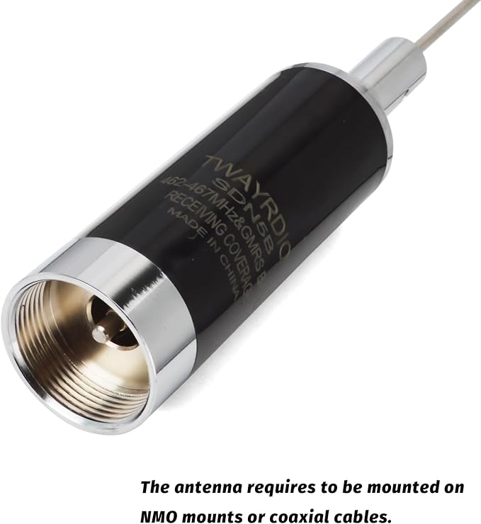 TWAYRDIO NMO Antenna for GMRS Two Way Radio, UHF 462-467MHz High Gain Mobile Radio Antenna for Midland Baofeng Retevis GMRS Radios, Requires NMO Mount