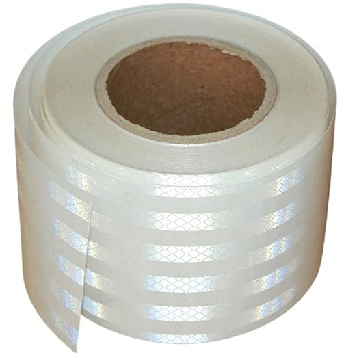 White Reflective Tape 4 inch Wide for Cars, Outdoor Waterproof High Visibility Safety Warning Reflector Sticker Strips (68 feet)