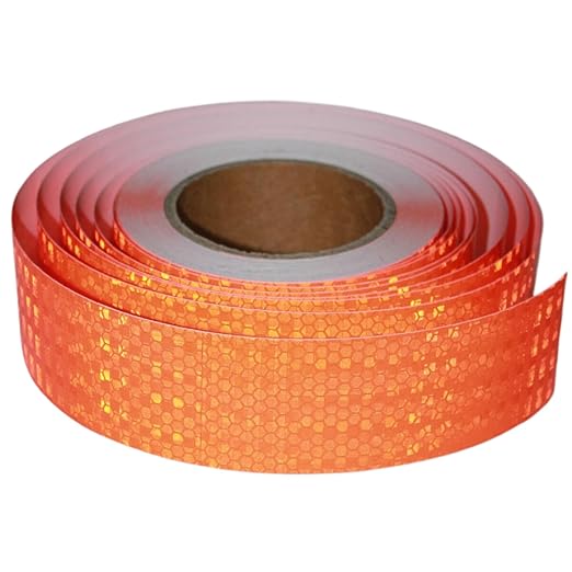 Industrial Reflective Tape Orange 2 inch Wide, Outdoor Waterproof Hazard Conspicuity Warning Marking Tape (66 feet)