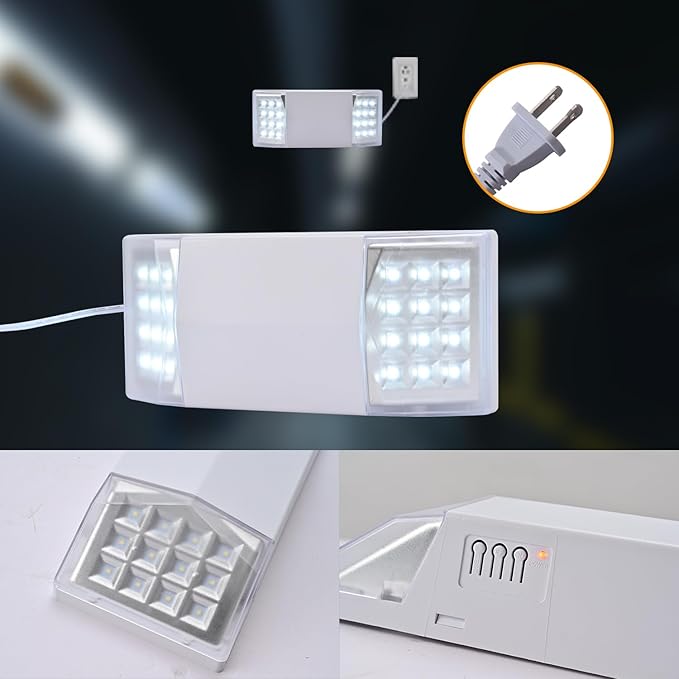 Plug Emergency Lights for Business Home Power Failure Outage 4Hours 300lm LED Exit Lighting Fixtures with Battery Backup AC85-277V