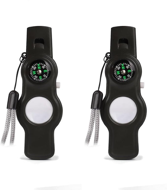 Emergency Survival Safety Whistle，Whistle for Kids with Lanyard,Compass,Thermometer,Ideal for Kayaking, Boating, Hiking, Camping, Climbing