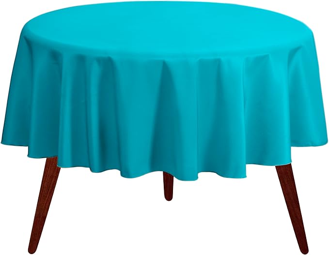 Gee Di Moda Round Tablecloth - 120 Inch Caribbean Round Table Cloth for 60 to 96 Inch Round Tables - Heavy Duty Washable Fabric - for Buffet Table, Holiday Party, Dinner, Wedding & Baby Shower