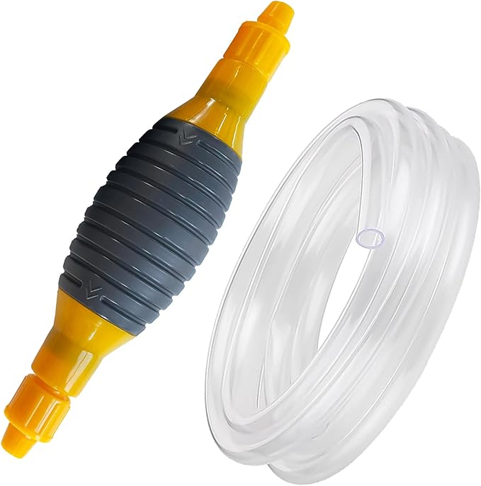 Gas Siphon Pump for Gasoline, with 4.9ft Siphon Hose, Hand Syphon Pump, Transfer Pump for Water, Oil, Diesel, Fish Tank, Aquarium