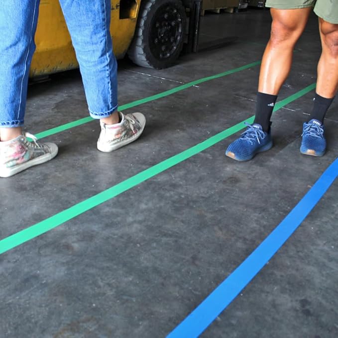 WOD VTCP366 Rainbow Pinstriping Dance Floor Vinyl Tape, 1.5 inch x 36 yds. (Pack of 9) Marking Tape for School Gym, Warehouse, Parking Spaces and More