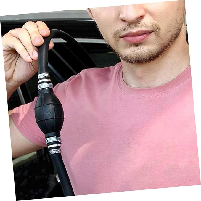UPKOCH Manual Car Fuel Transfer Pump with Thick Hose Hand Siphon Gasoline and for Automotive Fuel and Water Transfer Easy Use for Emergency Liquid Pumping