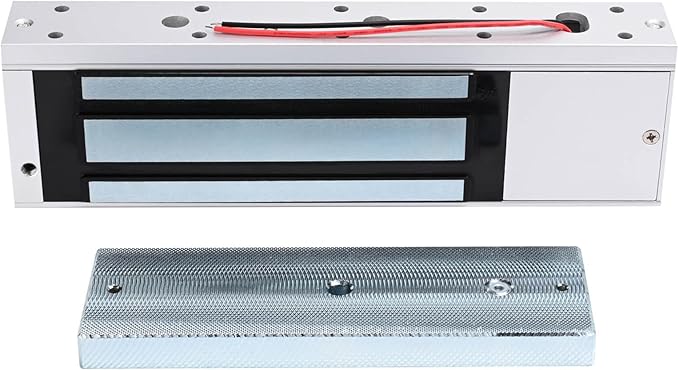 Electric Magnetic Door Lock with Z and L Bracket Outdoor Waterproof 500KG 1200lb Holding Force Electromagnet Lock 12V DC Fail Safe NC Mode for Access Control System