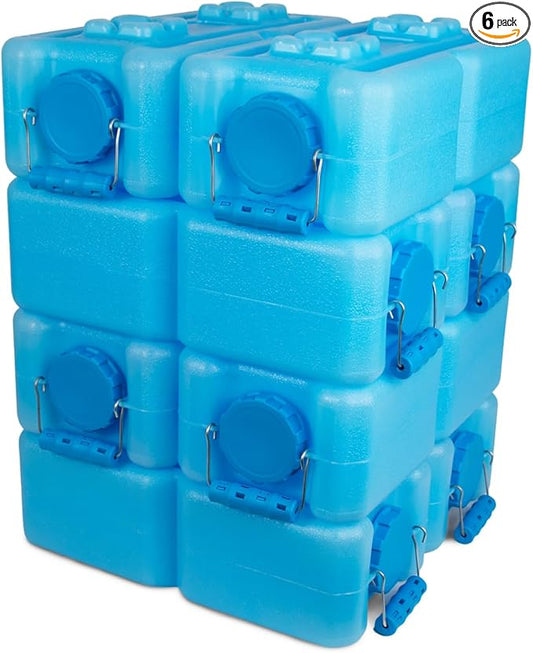 WaterBrick International WaterBrick Water Storage Containers for Emergency Water Storage | 6-Pack of Stackable 3.5 Gallon Water Container Bricks | Food-Grade HDPE Plastic | BPA-Free | STD Blue