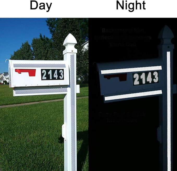 High-Intensity Reflective Tape for Vehicles Boats Clothes Helmets Mailboxes,0.5 Inch by 15 feet, Silver & White
