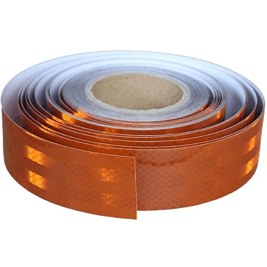 Non Fading Brown Reflective Tape Outdoor Waterproof 2 inch Wide, High Visibility Warning Industrial Marking Tape, Safety Stickers (168 feet)