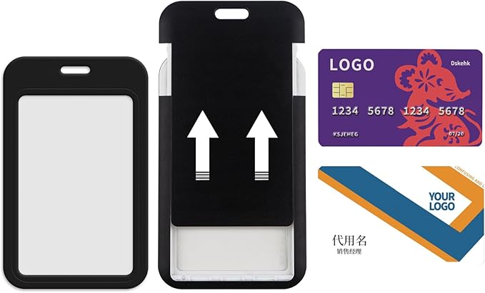Black Badges Holder with Lanyard, Cruise Ship Card Holders and Lanyards, Retractable and Breakaway Lanyards with Name Tag Clip, Adjustable Lanyard for Men Teacher Women