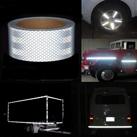 Reflective Tape, Waterproof Self Adhesive Dot Reflective Tape Outdoor Safety Caution Reflector for Trailers, Bikes, Cars（Silver, 1 Inch x 115 Feet）