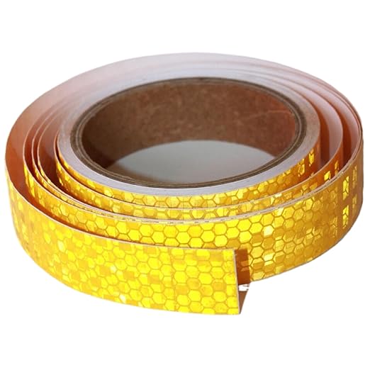 Yellow Reflective Tape 1 inch Wide for Trucks, Outdoor Waterproof High Visibility Safety Warning Reflector Sticker Strips (15 feet)