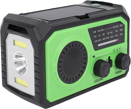 Solar Hand Crank Radio AM FM WB Emergency Radio with 16000mAh Power Bank SOS Flashlight Compass Reading Light for Outdoor Survival Camping Hiking