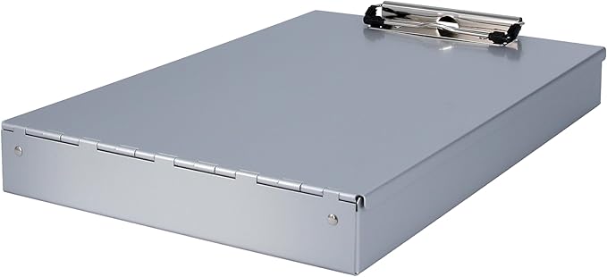 Saunders Metal Clipboard with Storage - Letter Size Heavy Duty Contractor Grade Clipboard - Dual Storage Form Holder with Low Profile Clip Made in USA