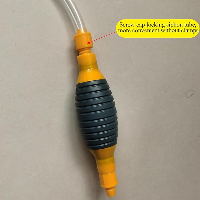 Gas Siphon Pump for Gasoline, with 4.9ft Siphon Hose, Hand Syphon Pump, Transfer Pump for Water, Oil, Diesel, Fish Tank, Aquarium