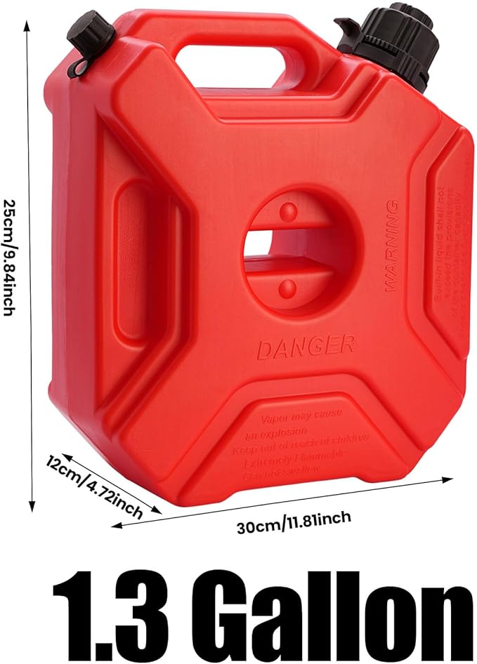 Transfer Tank Fits 5L/1.3 Gallon Storage Container With Spout and Lockable Bracket,11.81” x 9.84” x 4.72”