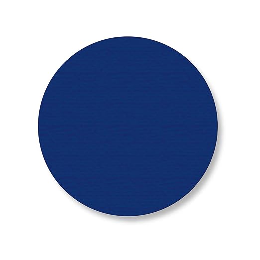 Mighty Line 3.75" Solid Dot Shaped Floor Marking Tape for Safety, Caution, Warning, Heavy-Duty, Peel and Stick, Adhesive Circle Spots, Industrial Quality, Blue, Pack of 100