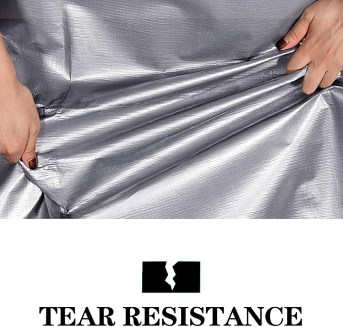 Tarp Heavy Duty Waterproof 10x14ft,TEZONG Silver Plastic Tarp 12Mil Outdoor Tarpaulin Cover for Emergency Rain,Patio Furniture,Wood,Roof,Camping,Car,Pool