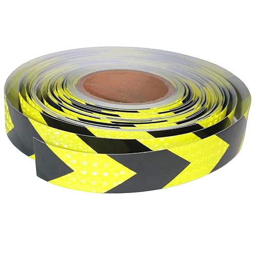 Reflective Tape Outdoor Waterproof 1 inch X 166 feet, High Visibility Hazard Conspicuity Warning Safety Industrial Marking Tape