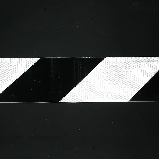 Black and White Reflective Tape 4 Inch x 168 Feet, Outdoor Waterproof High Visibility Stickers, High Intensity Safety Strips