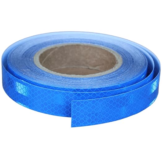 Non Fading Reflective Tape Blue Outdoor Waterproof 1 inch, High Visibility Warning Industrial Marking Tape, Safety Stickers (68 feet)