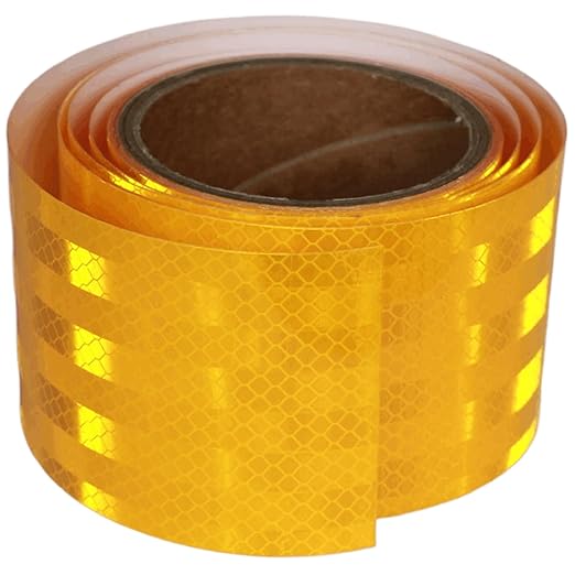 Non Fading Reflective Tape Yellow 3 inch, Outdoor Waterproof High Visibility Warning Industrial Marking Tape, Safety Stickers (11 feet)
